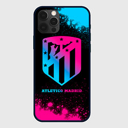 Чехол iPhone 12 Pro Atletico Madrid - neon gradient