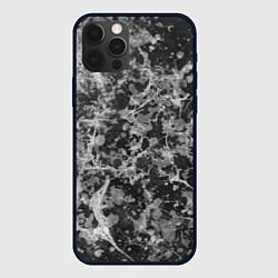 Чехол для iPhone 12 Pro Абстракция - серый антрацит, цвет: 3D-черный