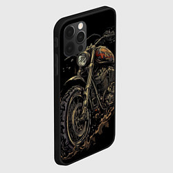 Чехол для iPhone 12 Pro Старый грязный мотоцикл, цвет: 3D-черный — фото 2