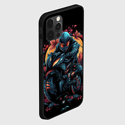 Чехол для iPhone 12 Pro Мотоцикл в стиле киберпанк, цвет: 3D-черный — фото 2