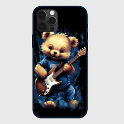Чехол для iPhone 12 Pro Плюшевый медведь музыкант с гитарой, цвет: 3D-черный