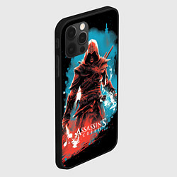 Чехол для iPhone 12 Pro Assassins creed фон абстрактный, цвет: 3D-черный — фото 2