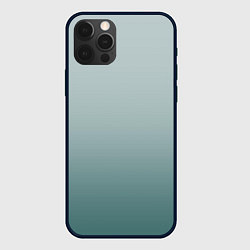 Чехол для iPhone 12 Pro Градиент светлый серо-бирюзовый, цвет: 3D-черный