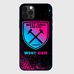 Чехол iPhone 12 Pro West Ham - neon gradient