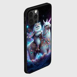Чехол для iPhone 12 Pro Персидский кот верхом на альпаке, цвет: 3D-черный — фото 2