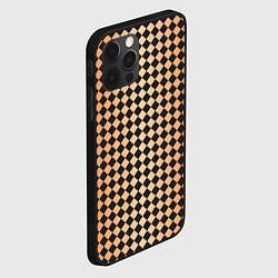 Чехол для iPhone 12 Pro Паттерн черных и коричневых квадратов, цвет: 3D-черный — фото 2