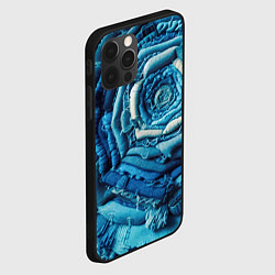 Чехол для iPhone 12 Pro Джинсовая роза - нейросеть, цвет: 3D-черный — фото 2