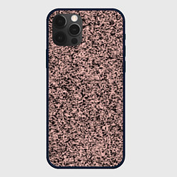 Чехол для iPhone 12 Pro Бледно-розовый с чёрными пятнами текстура, цвет: 3D-черный