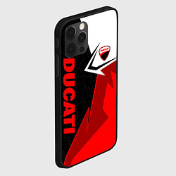 Чехол для iPhone 12 Pro Ducati moto - красная униформа, цвет: 3D-черный — фото 2