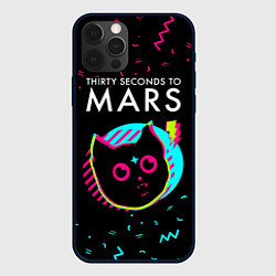 Чехол для iPhone 12 Pro Thirty Seconds to Mars - rock star cat, цвет: 3D-черный