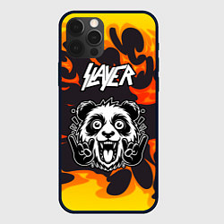 Чехол для iPhone 12 Pro Slayer рок панда и огонь, цвет: 3D-черный