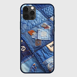 Чехол iPhone 12 Pro Vanguard jeans patchwork - ai art