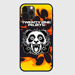 Чехол для iPhone 12 Pro Twenty One Pilots рок панда и огонь, цвет: 3D-черный