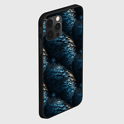 Чехол для iPhone 12 Pro Синяя стальная броня, цвет: 3D-черный — фото 2