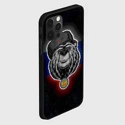 Чехол для iPhone 12 Pro Медведь с символикой РФ, цвет: 3D-черный — фото 2