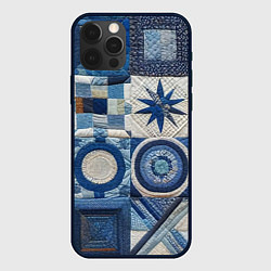 Чехол iPhone 12 Pro Denim patchwork - ai art