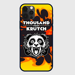 Чехол для iPhone 12 Pro Thousand Foot Krutch рок панда и огонь, цвет: 3D-черный