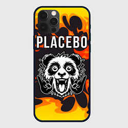 Чехол для iPhone 12 Pro Placebo рок панда и огонь, цвет: 3D-черный