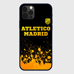 Чехол для iPhone 12 Pro Atletico Madrid - gold gradient посередине, цвет: 3D-черный