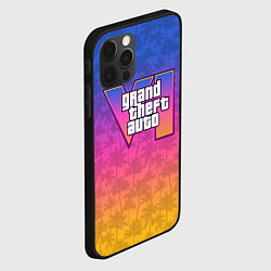 Чехол для iPhone 12 Pro GTA 6 - пальмы и логотип, цвет: 3D-черный — фото 2