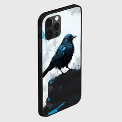 Чехол для iPhone 12 Pro Ворон с чёрно-голубым оперением, цвет: 3D-черный — фото 2