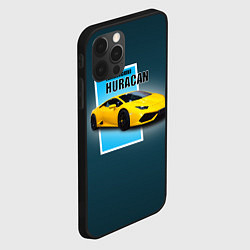 Чехол для iPhone 12 Pro Спортивная итальянская машина Lamborghini Huracan, цвет: 3D-черный — фото 2