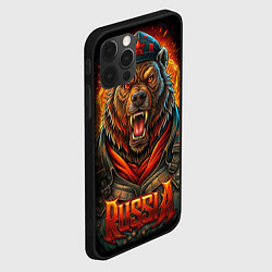 Чехол для iPhone 12 Pro Мощный красный медведь - Russia, цвет: 3D-черный — фото 2