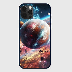 Чехол для iPhone 12 Pro Яркая необычная планета, цвет: 3D-черный