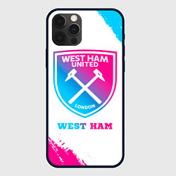 Чехол iPhone 12 Pro West Ham neon gradient style