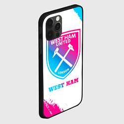 Чехол для iPhone 12 Pro West Ham neon gradient style, цвет: 3D-черный — фото 2