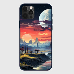 Чехол для iPhone 12 Pro Космический фантазийный мир на другой планете, цвет: 3D-черный