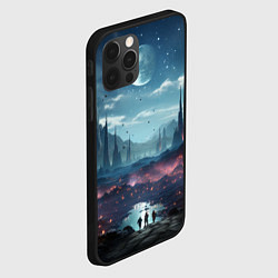 Чехол для iPhone 12 Pro Космический фантазийный мир на другой планете, цвет: 3D-черный — фото 2
