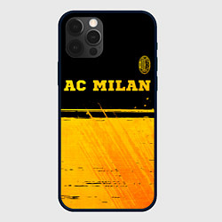 Чехол для iPhone 12 Pro AC Milan - gold gradient посередине, цвет: 3D-черный