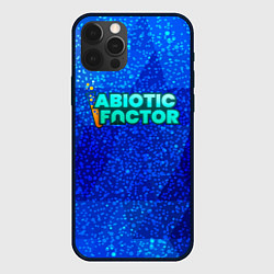 Чехол iPhone 12 Pro Abiotic Factor logo blue neon