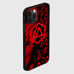 Чехол для iPhone 12 Pro Linkin park red logo, цвет: 3D-черный — фото 2