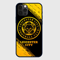 Чехол для iPhone 12 Pro Leicester City - gold gradient, цвет: 3D-черный