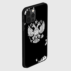 Чехол для iPhone 12 Pro Герб РФ патриотический стиль краски, цвет: 3D-черный — фото 2