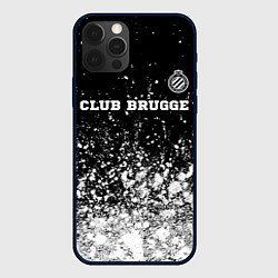 Чехол для iPhone 12 Pro Club Brugge sport на темном фоне посередине, цвет: 3D-черный