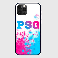 Чехол для iPhone 12 Pro PSG neon gradient style посередине, цвет: 3D-черный