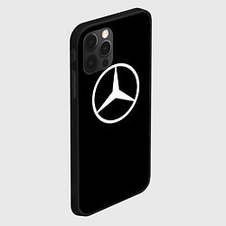 Чехол для iPhone 12 Pro Mercedes benz logo white, цвет: 3D-черный — фото 2
