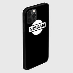 Чехол для iPhone 12 Pro Nissan logo white, цвет: 3D-черный — фото 2