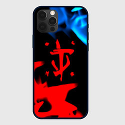 Чехол для iPhone 12 Pro Doom logo битва огней, цвет: 3D-черный