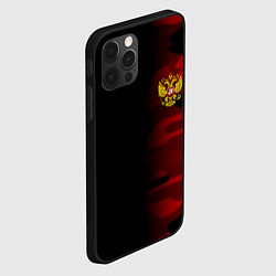 Чехол для iPhone 12 Pro Герб РФ камуфляжная тексткура, цвет: 3D-черный — фото 2