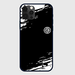 Чехол для iPhone 12 Pro Inter абстрактные краски текстура, цвет: 3D-черный