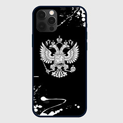 Чехол для iPhone 12 Pro Россия герб краски брызги, цвет: 3D-черный