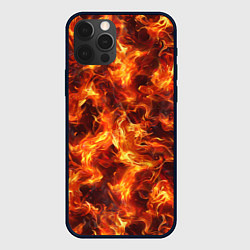 Чехол для iPhone 12 Pro Текстура элементаля огня, цвет: 3D-черный