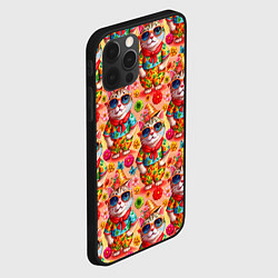 Чехол для iPhone 12 Pro Коты и летний вайб паттерн, цвет: 3D-черный — фото 2