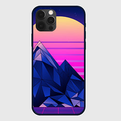 Чехол iPhone 12 Pro Vaporwave неоновые горы