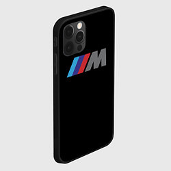 Чехол для iPhone 12 Pro BMW sport logo, цвет: 3D-черный — фото 2