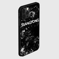 Чехол для iPhone 12 Pro SsangYong black ice, цвет: 3D-черный — фото 2